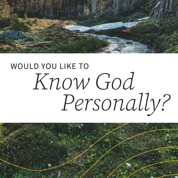 Would You Like to Know God Personally Booklet